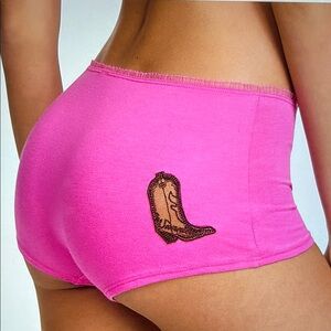 PINK Boyshort w/Cowboy Boot Patch